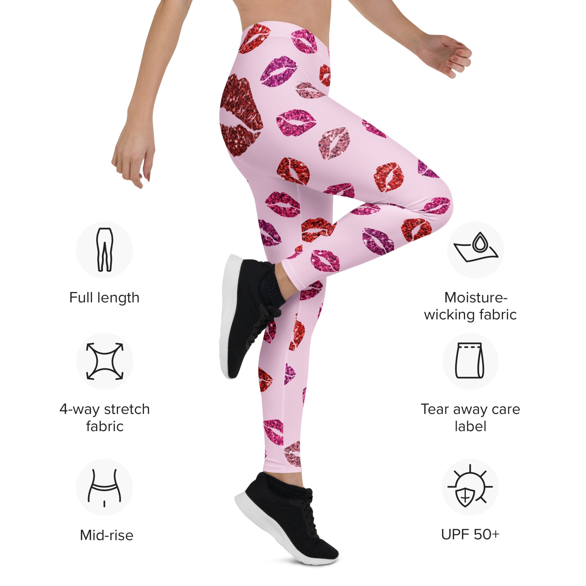 Glitter Print Kisses Leggings