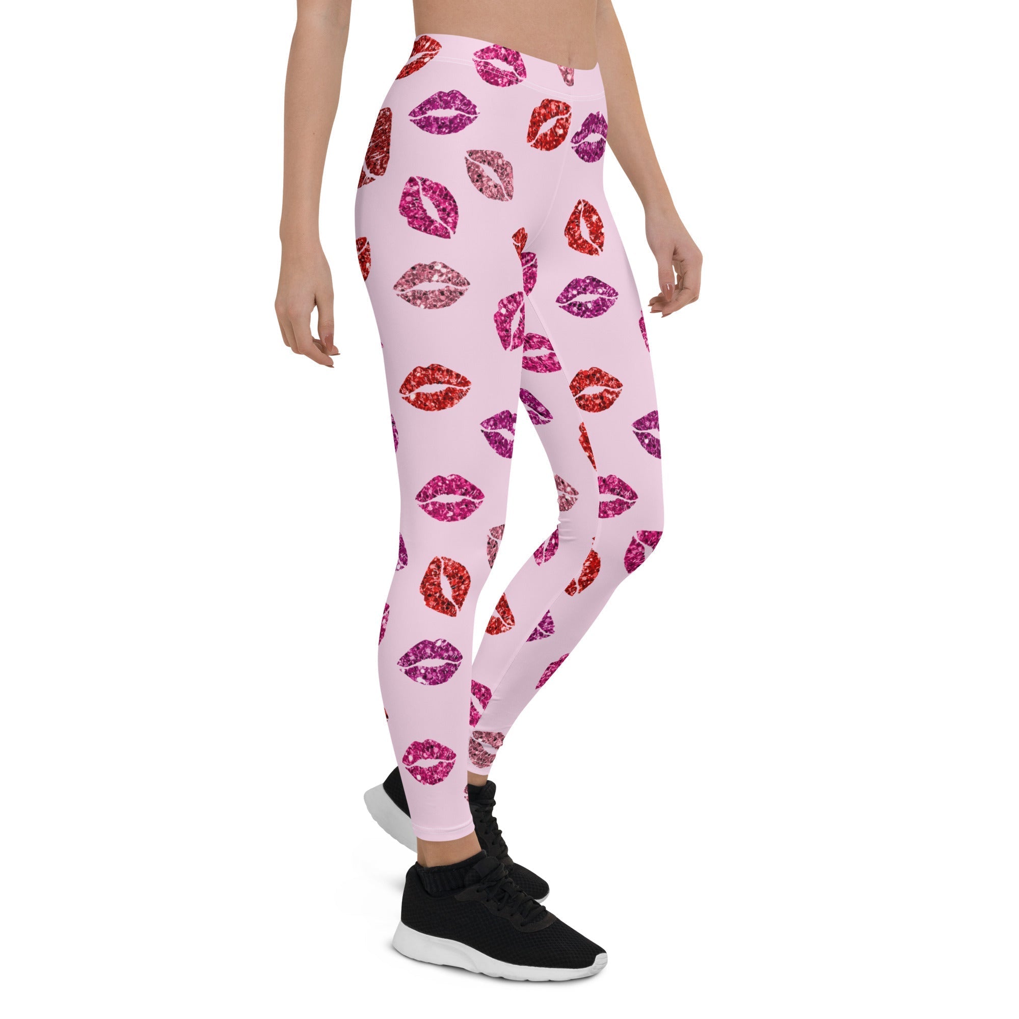 Glitter Print Kisses Leggings