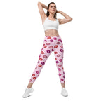Glitter Print Kisses Leggings With Pockets