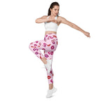 Glitter Print Kisses Leggings With Pockets