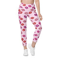 Glitter Print Kisses Leggings With Pockets