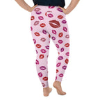Glitter Print Kisses Plus Size Leggings