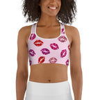 Glitter Print Kisses Sports Bra