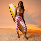 Glitter Print Kisses Yoga Capris