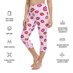Glitter Print Kisses Yoga Capris