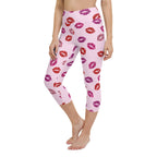 Glitter Print Kisses Yoga Capris
