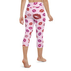Glitter Print Kisses Yoga Capris