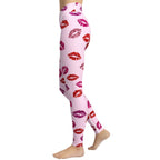 Glitter Print Kisses Yoga Leggings