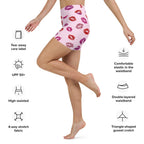 Glitter Print Kisses Yoga Shorts