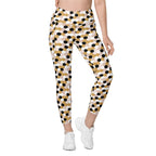 Glittery Print Leggings With Pockets