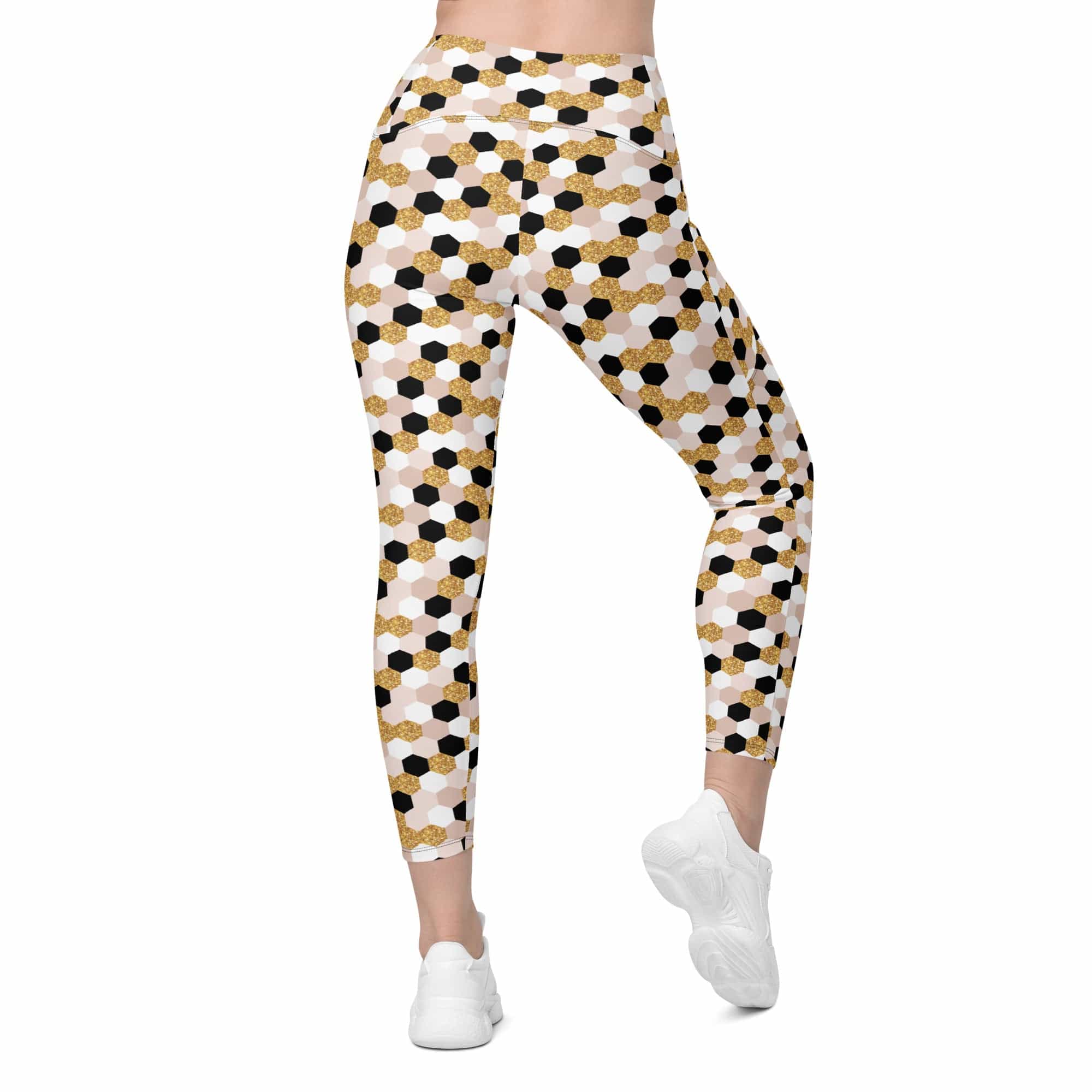 Glittery Print Leggings With Pockets