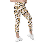 Glittery Print Leggings With Pockets