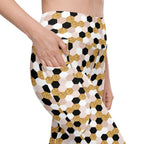 Glittery Print Leggings With Pockets