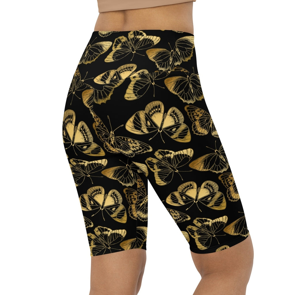 Gold Butterfly Biker Shorts