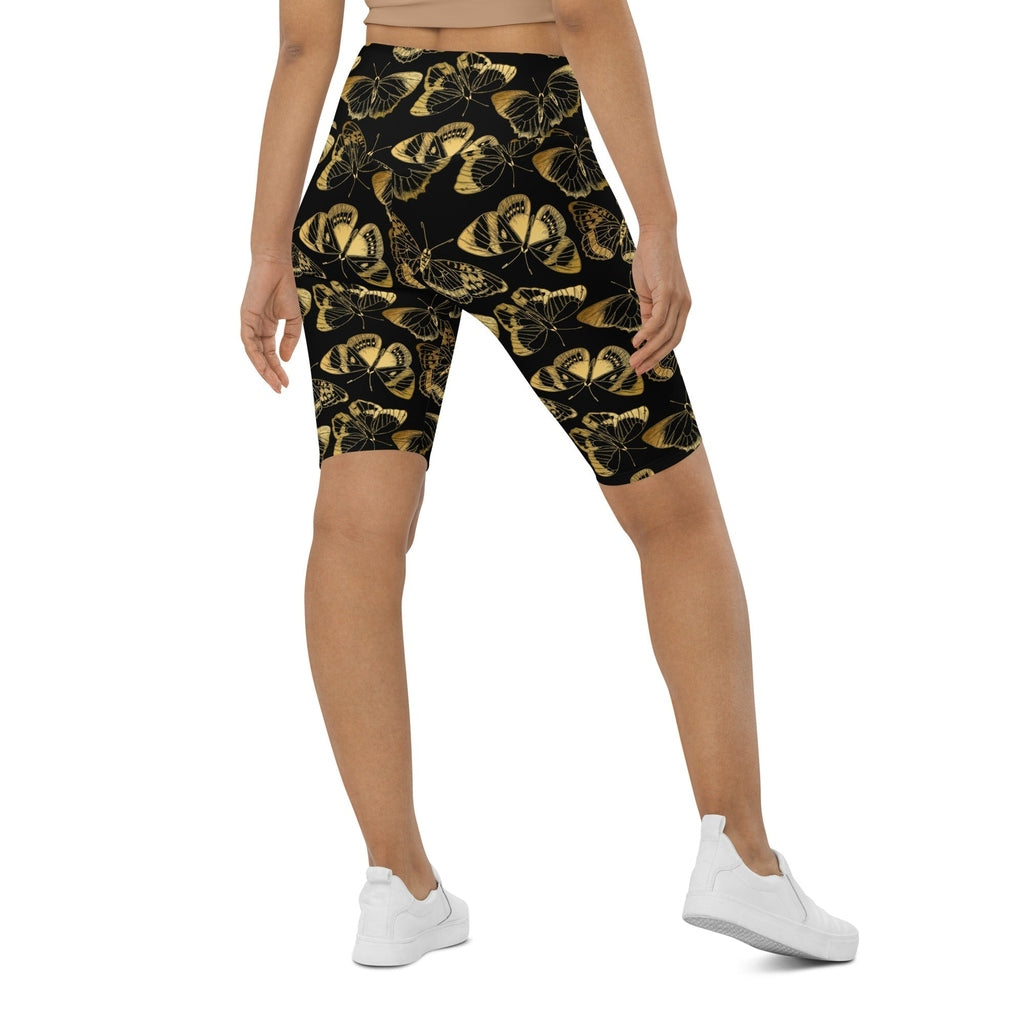 Gold Butterfly Biker Shorts
