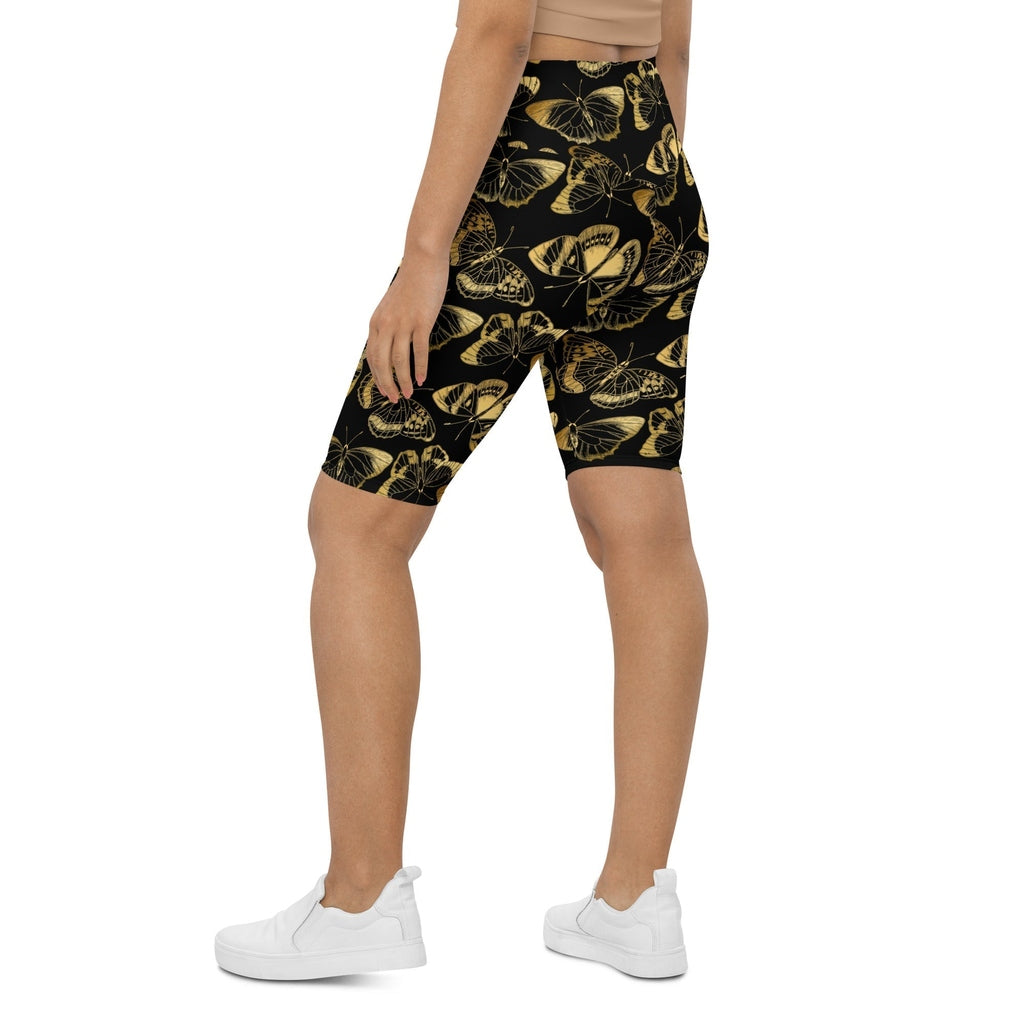 Gold Butterfly Biker Shorts