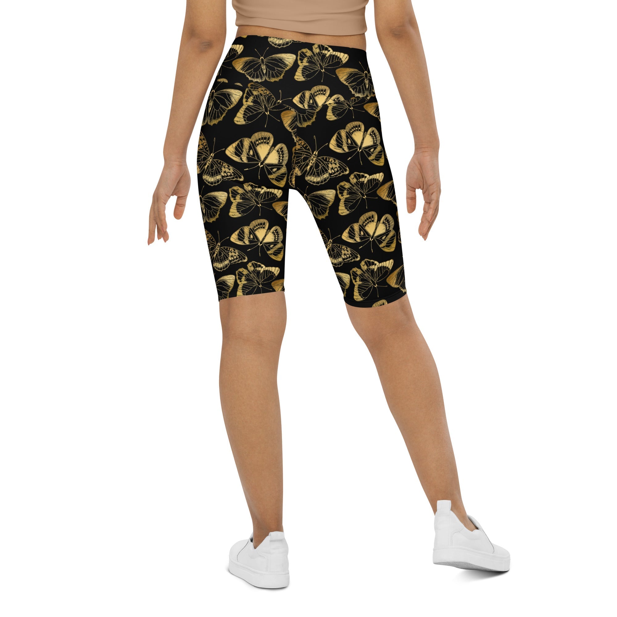 Gold Butterfly Biker Shorts