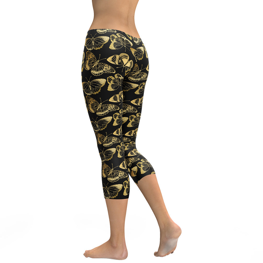 Gold Butterfly Capris