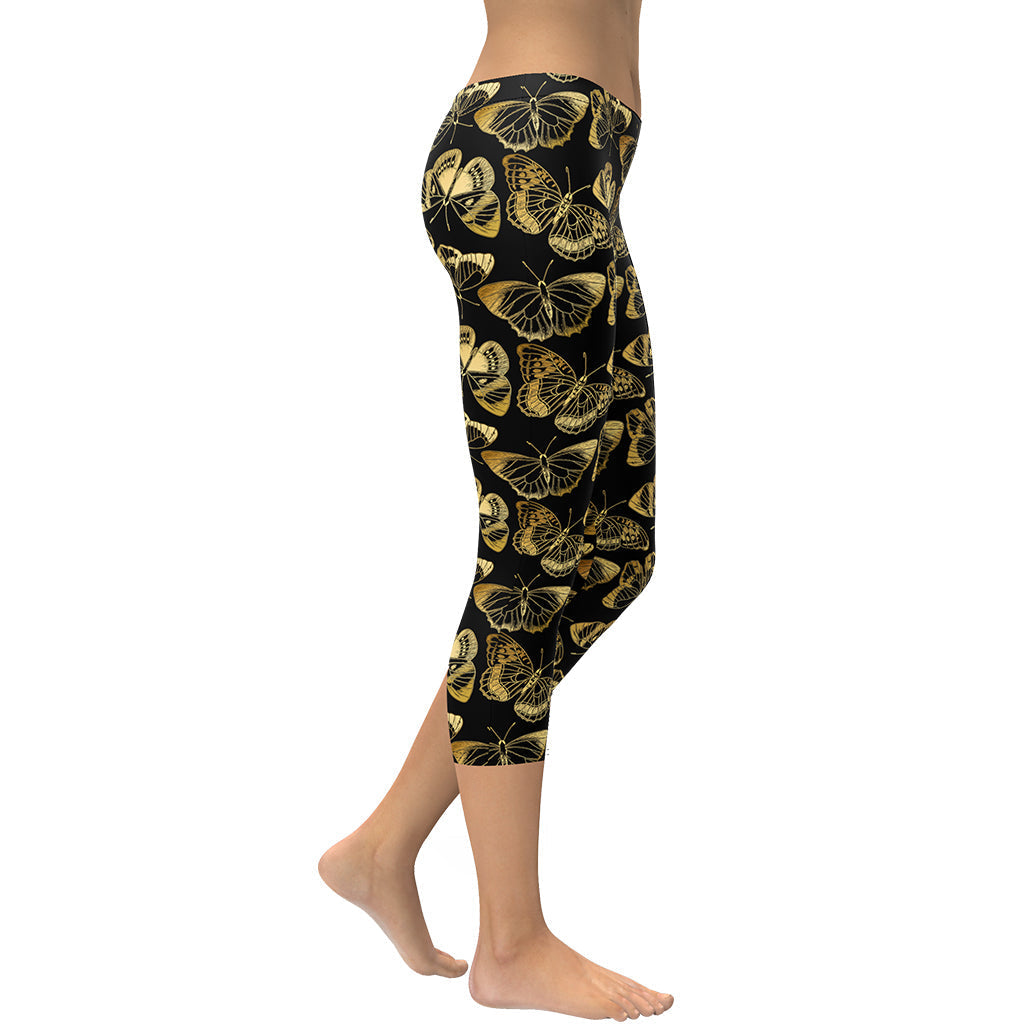 Gold Butterfly Capris