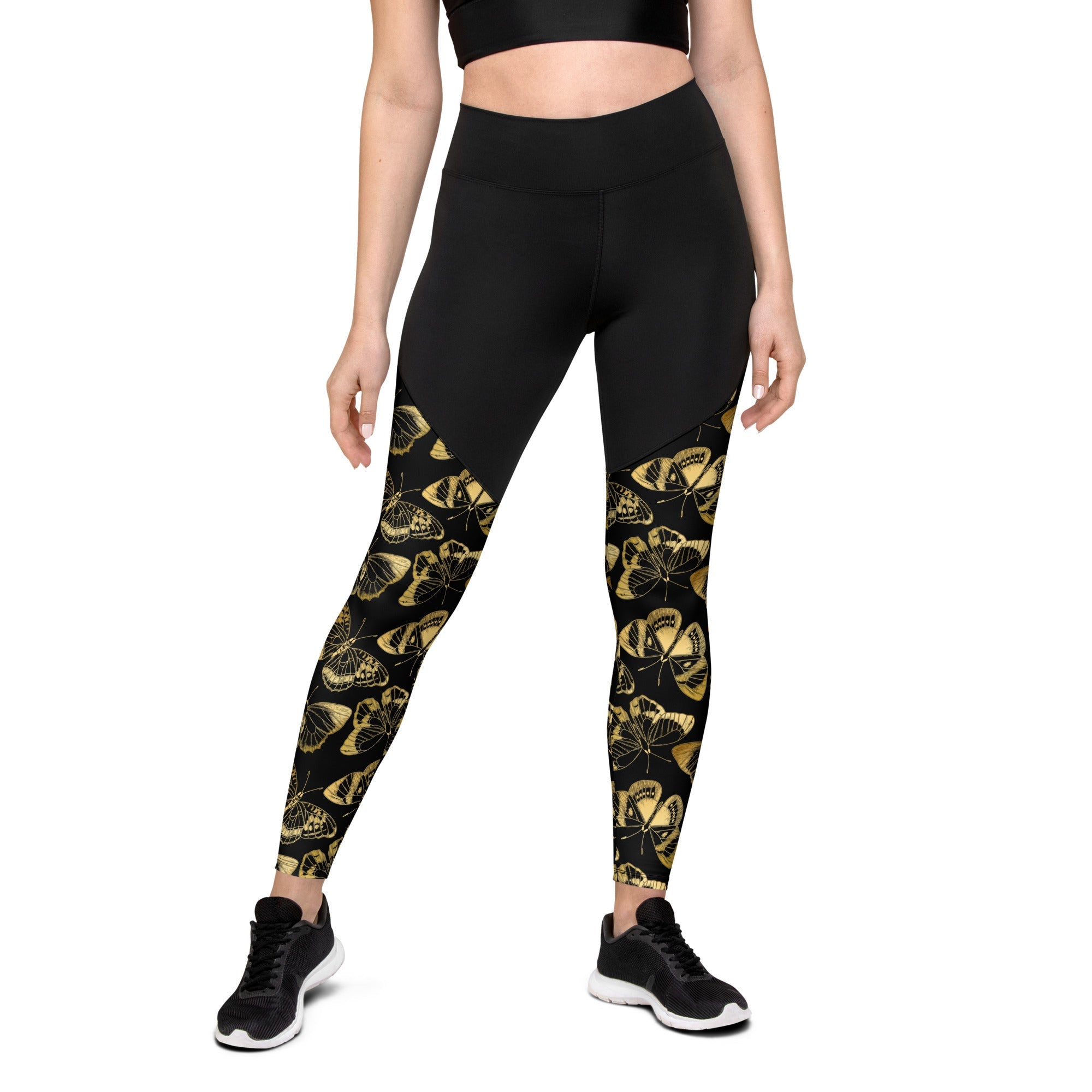 Gold Butterfly Compression Leggings