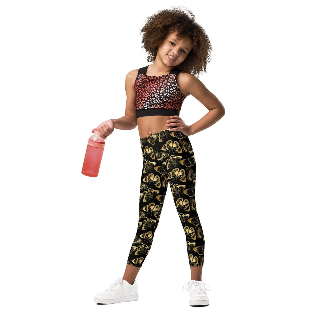 Gold Butterfly Kid's Leggings
