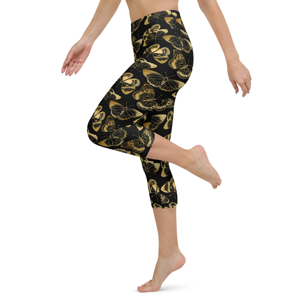 Gold Butterfly Yoga Capris