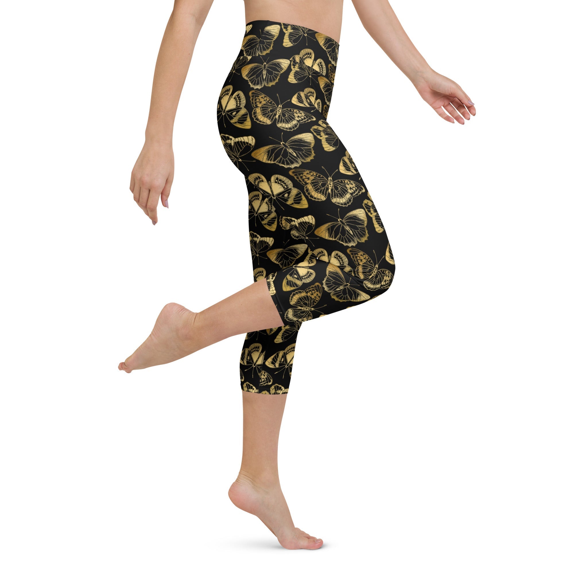 Gold Butterfly Yoga Capris