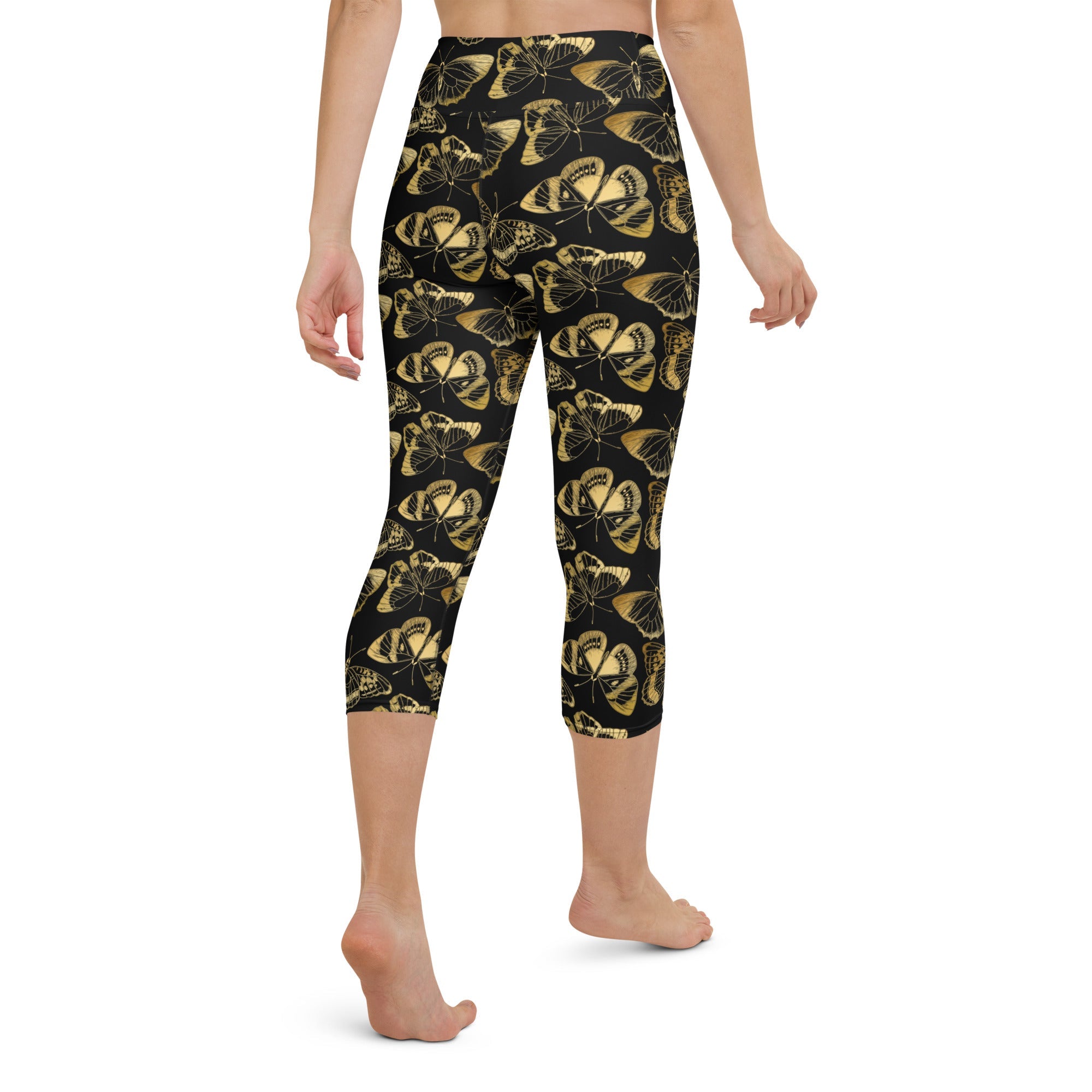 Gold Butterfly Yoga Capris