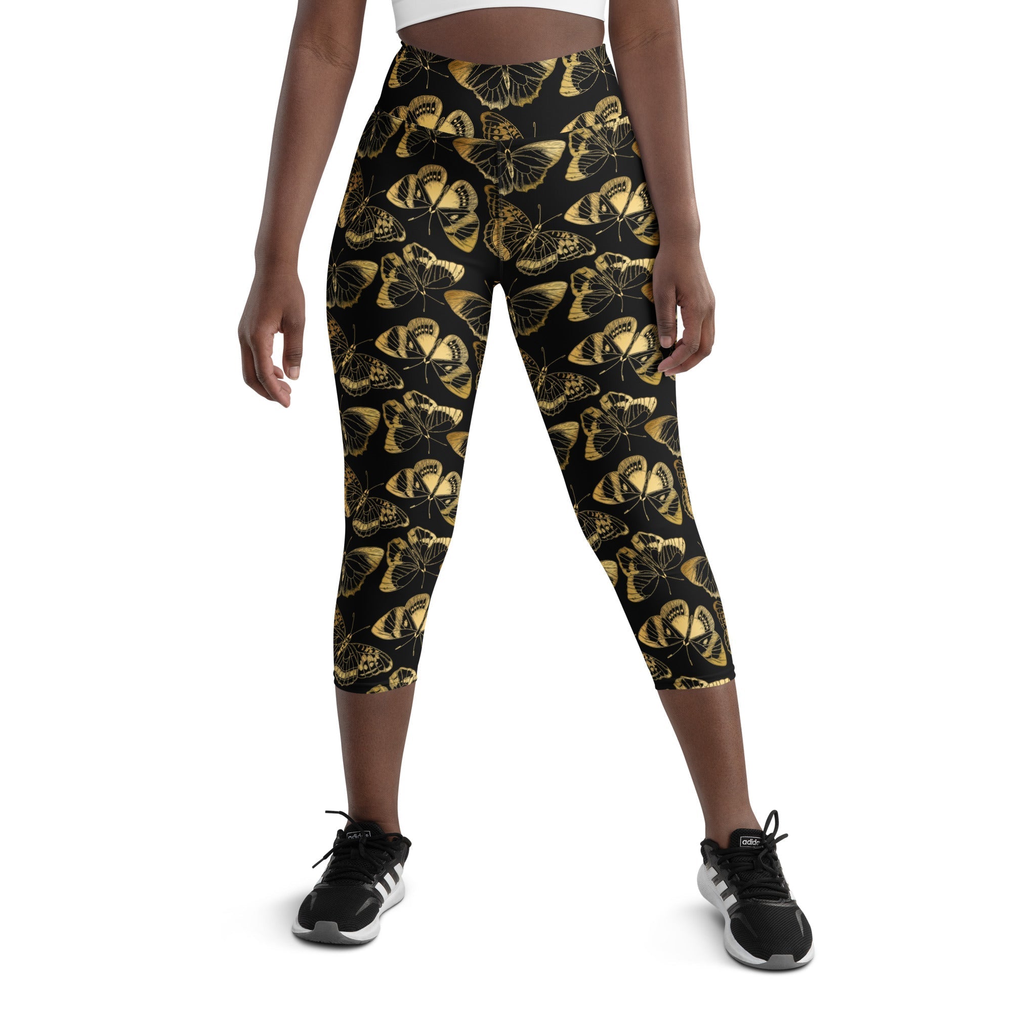Gold Butterfly Yoga Capris
