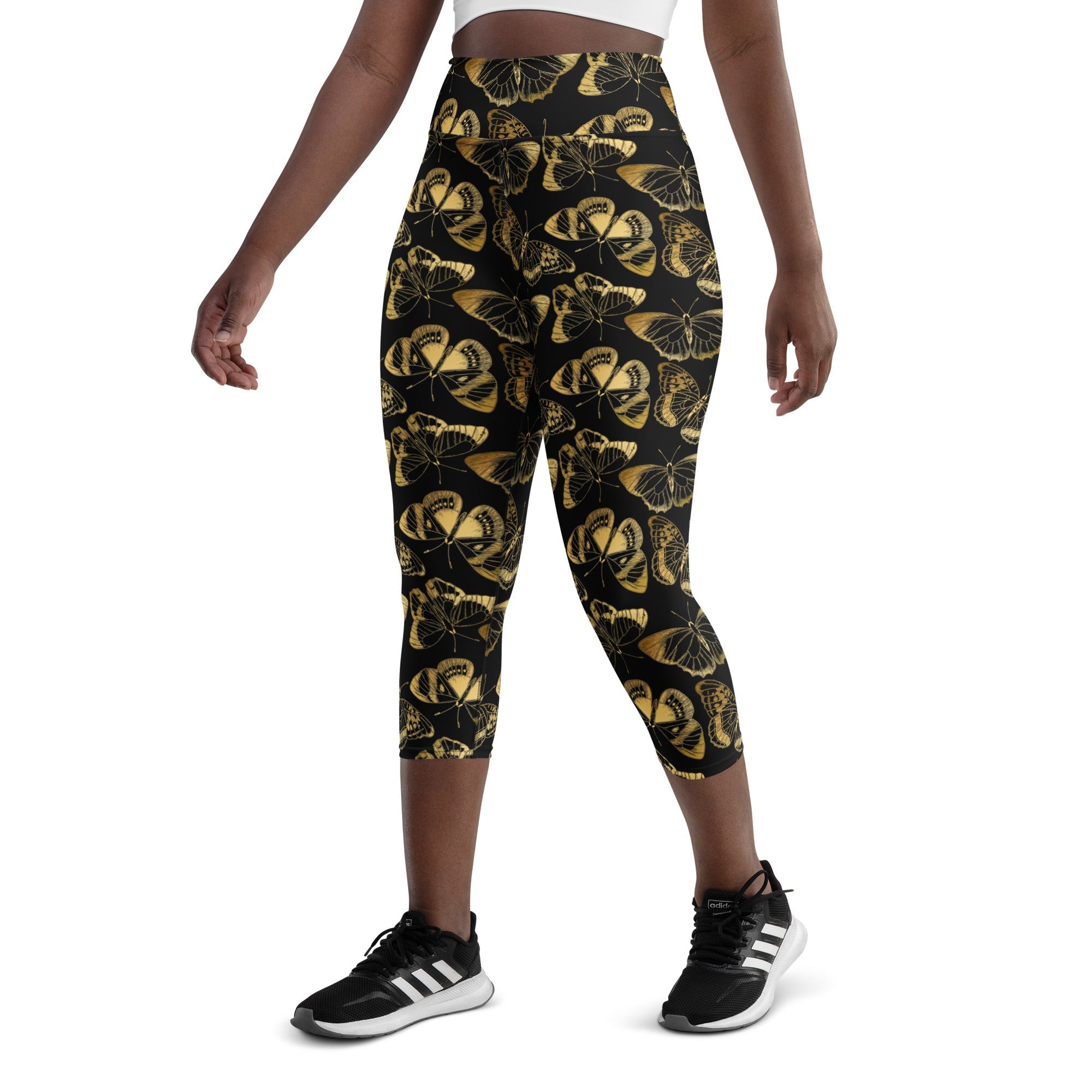 Gold Butterfly Yoga Capris