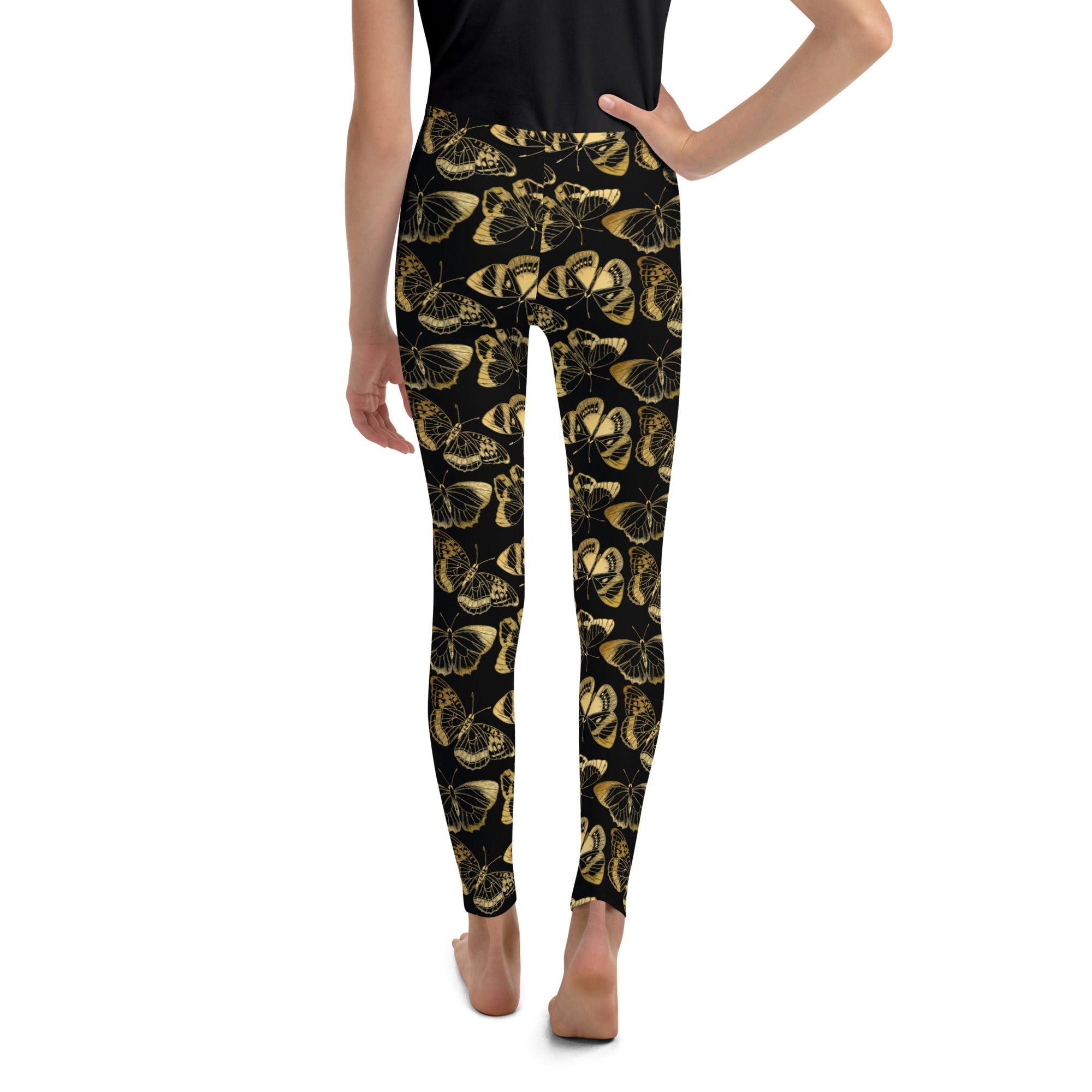 Gold Butterfly Youth Leggings
