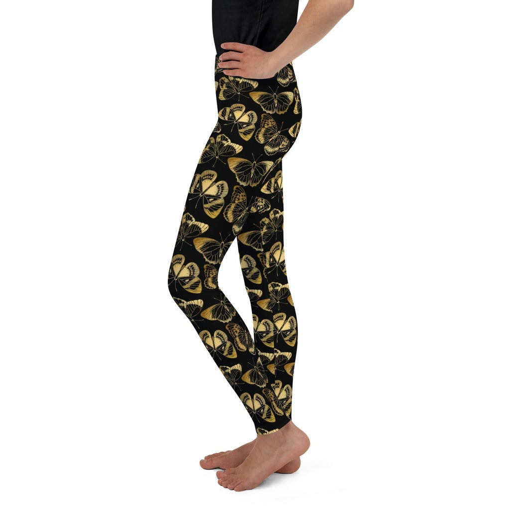 Gold Butterfly Youth Leggings