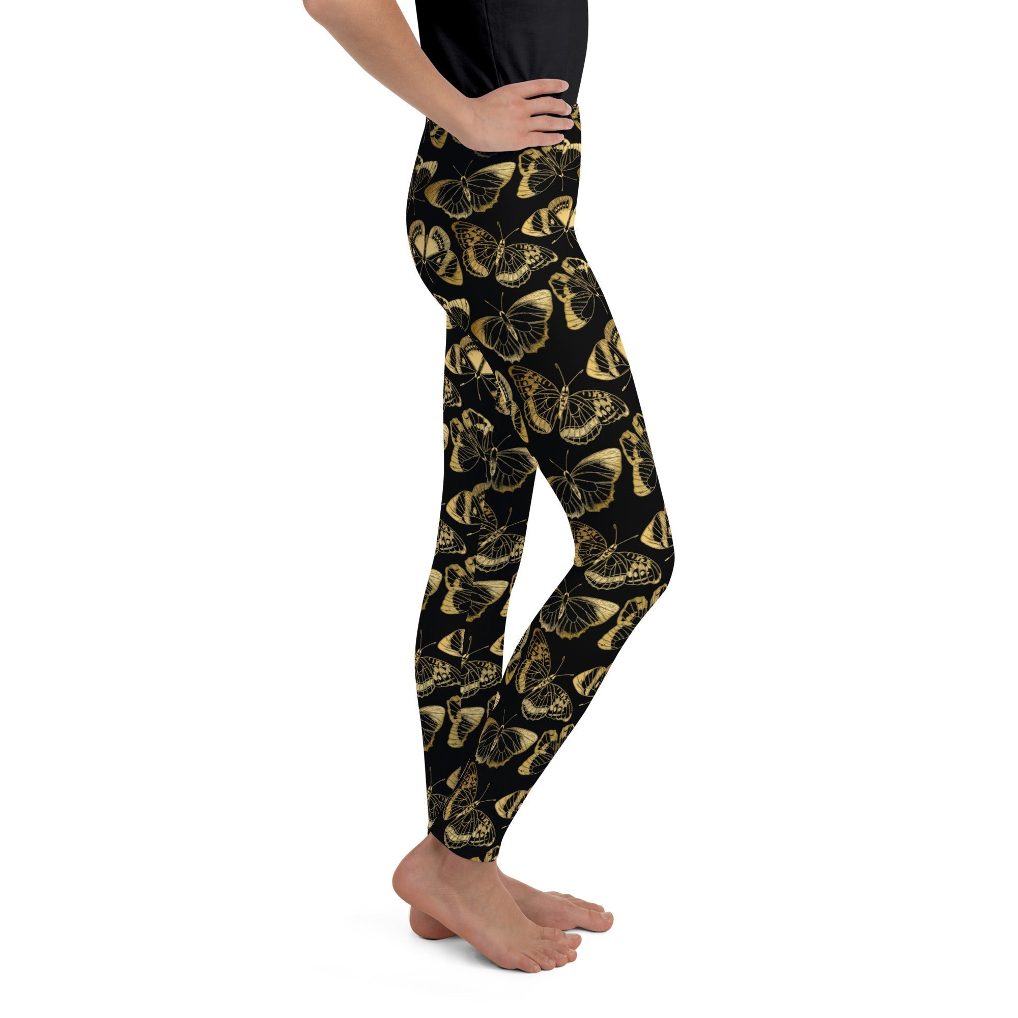 Gold Butterfly Youth Leggings