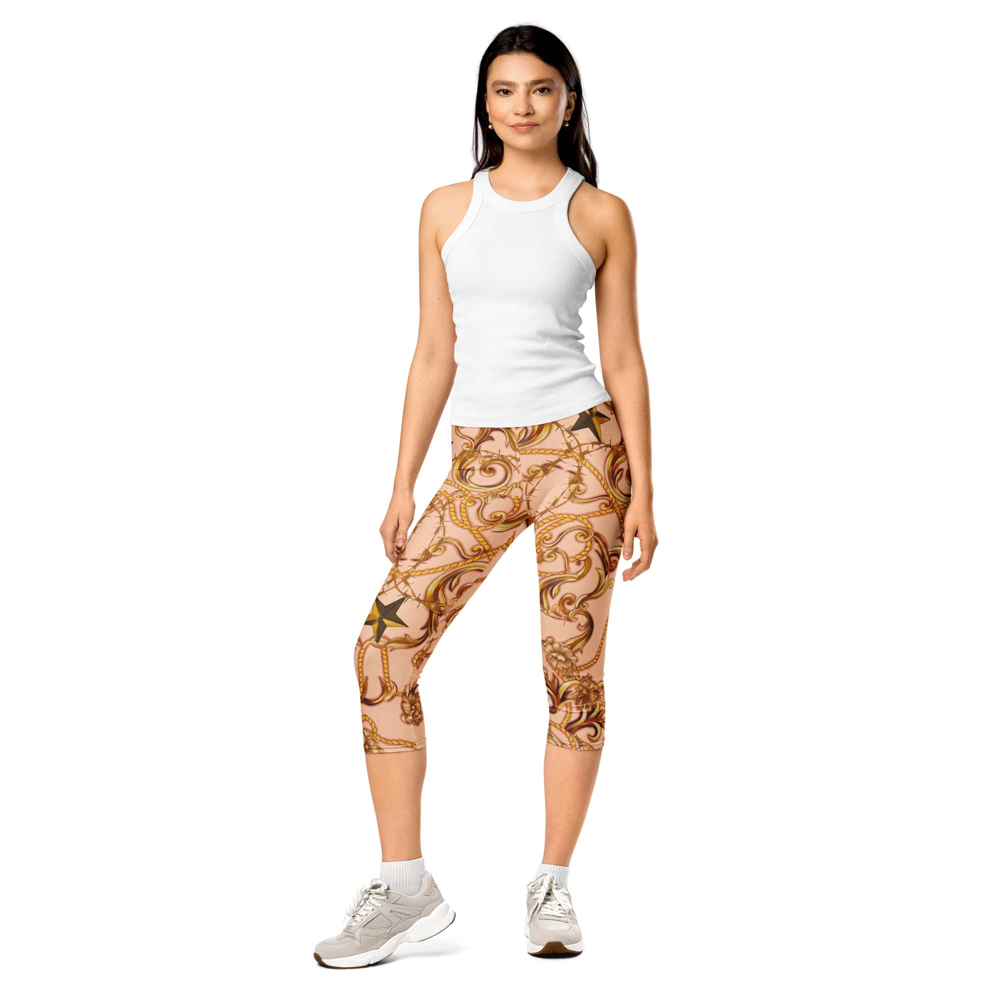 Gold Effect Chain Capris