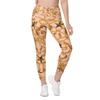 Gold Effect Chain Crossover Leggings With Pockets