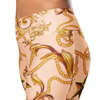 Gold Effect Chain Flare Leggings