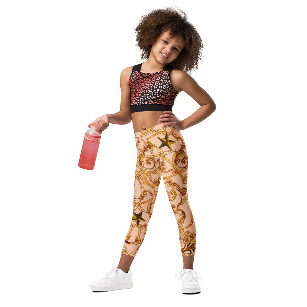 Gold Effect Chain Kid's Leggings