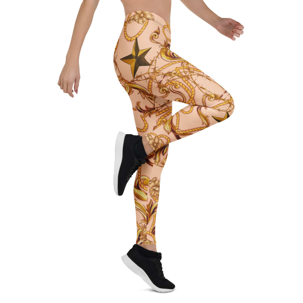 Gold Effect Chain Leggings