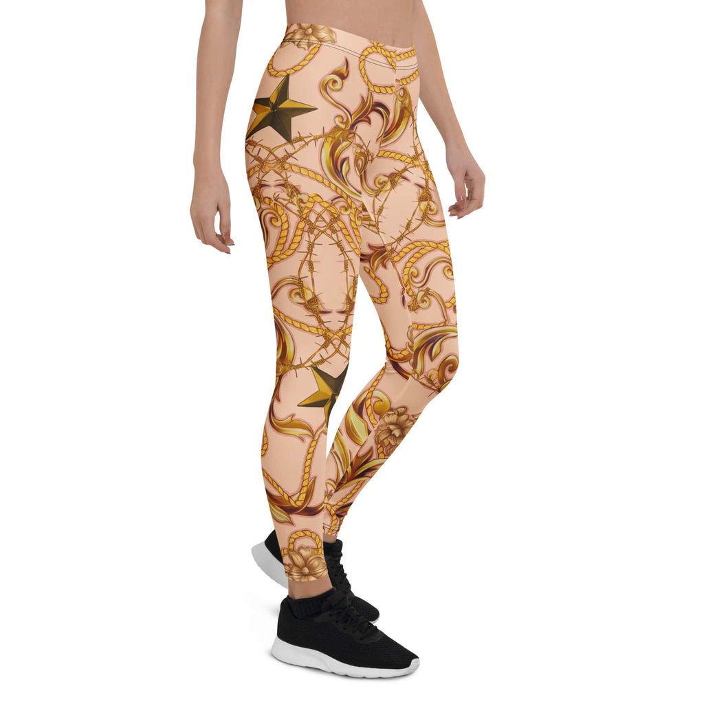 Gold Effect Chain Leggings