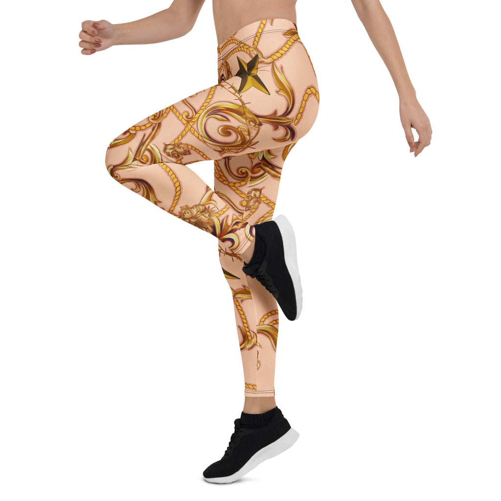 Gold Effect Chain Leggings