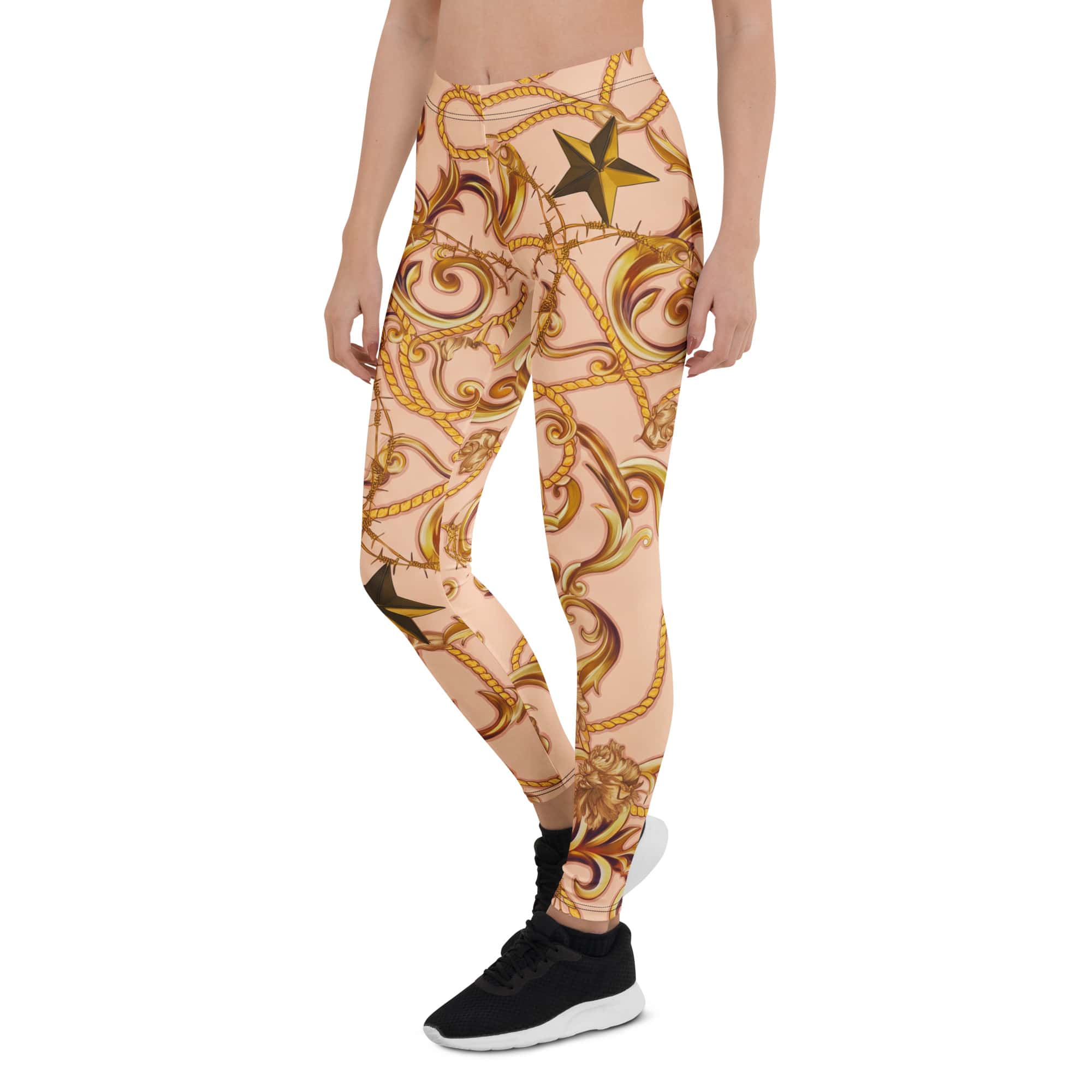 Gold Effect Chain Leggings