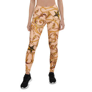 Gold Effect Chain Leggings