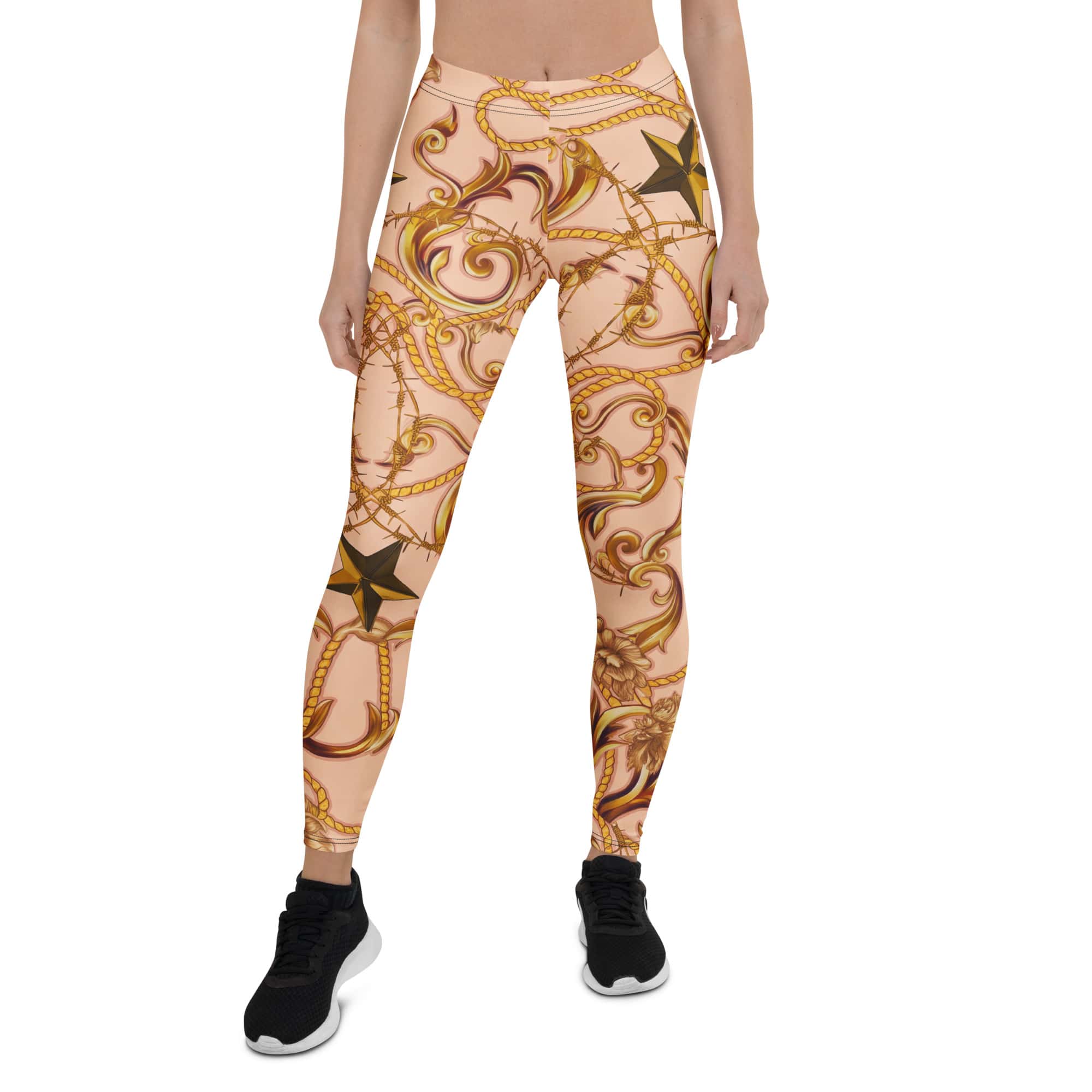 Gold Effect Chain Leggings