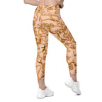 Gold Effect Chain Leggings With Pockets