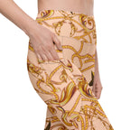 Gold Effect Chain Leggings With Pockets