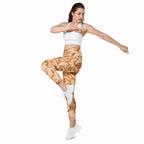 Gold Effect Chain Leggings With Pockets