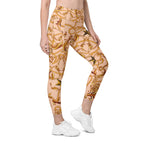 Gold Effect Chain Leggings With Pockets