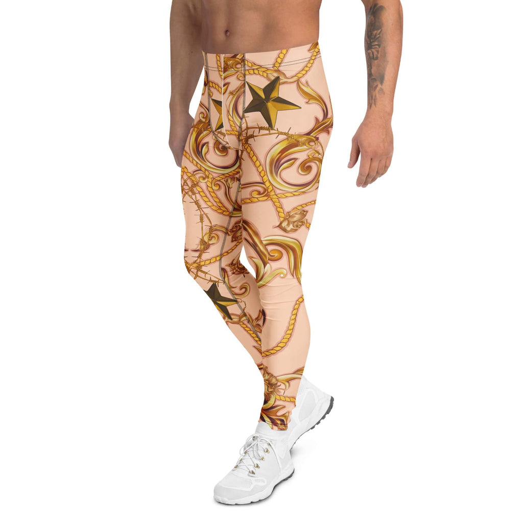 Gold Effect Chain Men's Leggings