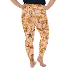 Gold Effect Chain Plus Size Leggings