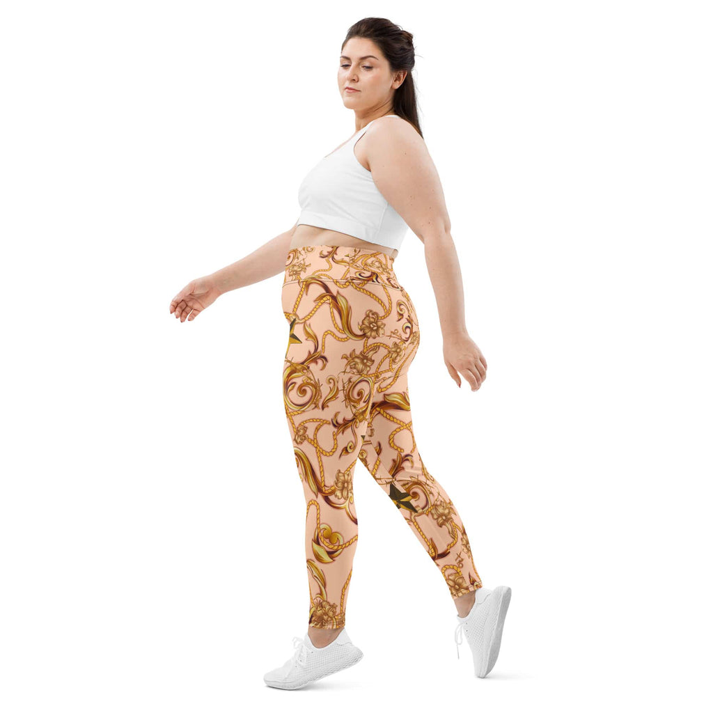 Gold Effect Chain Plus Size Leggings